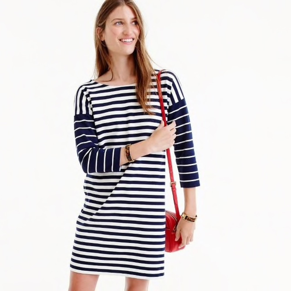 COLORBLOCK STRIPE PONTE DRESS